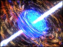 Artist's impression of gamma ray burst     Image: Nasa