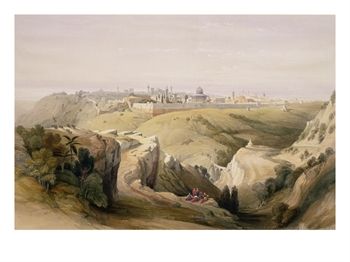 Jerusalem from the Mount of Olives, April 8th 1839, Plate 6 from Volume I of "The Holy Land" Giclee Print by David Roberts