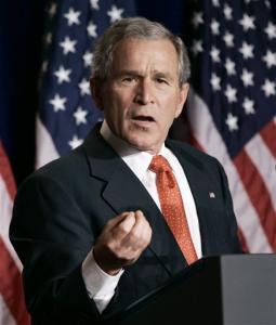 President Bush speaks at a Republican Party fund raiser in Washington, Friday, Oct. 20, 2006. In an interview with the Associated Press President Bush acknowledged Friday that 'it's tough' in Iraq and said he would consult with American generals to see if a change in tactics is necessary to combat the escalating violence.