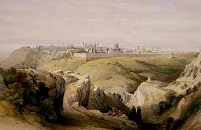 Jerusalem from the Mount of Olives, April 8th 1839, Plate 6 from Volume I of "The Holy Land" Giclee Print by David Roberts