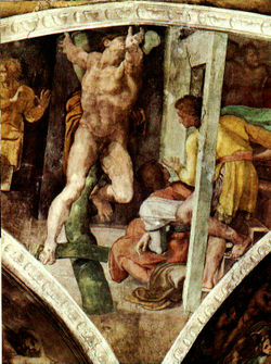 The Punishment of Haman, by Michelangelo.