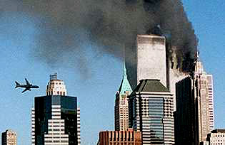 The satanic terrorists aim their evil at the South Tower