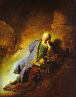 Rembrandt. The Prophet Jeremiah Mourning over the Destruction of Jerusalem.