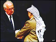 Yitzhak Rabin and Yasser Arafat