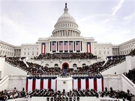 Overview of inauguration ceremony for U.S. President George W. Bush
