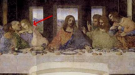 Image:Da Vinci The last supper detail Da Vinci code.jpg