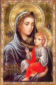 the virgin mary with child gesus.tempera on wood.30 x 20cm.turin.italy